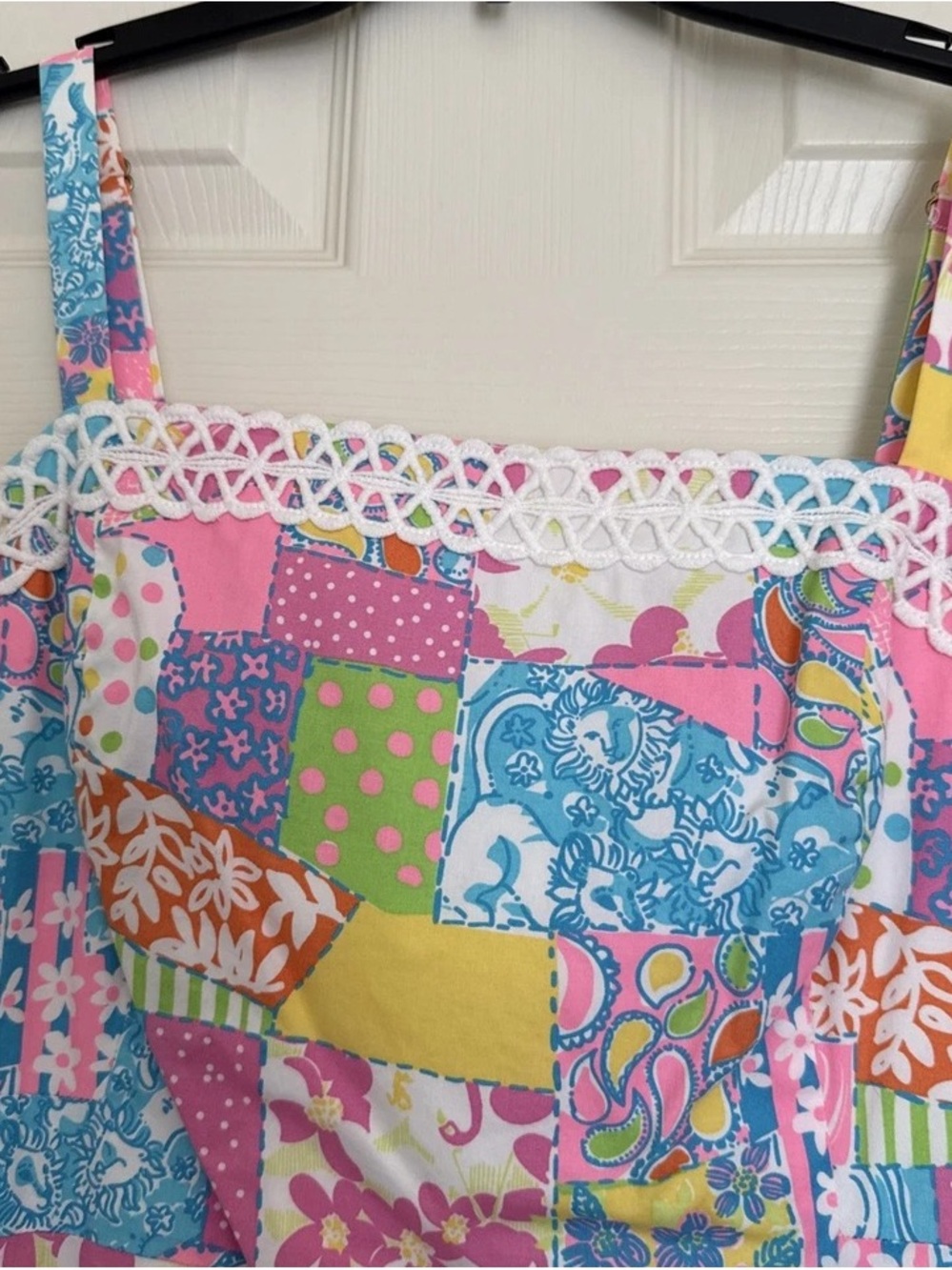 Girls Sleeveless Patchwork Print Dress - Multicolor - Picture 2 of 5